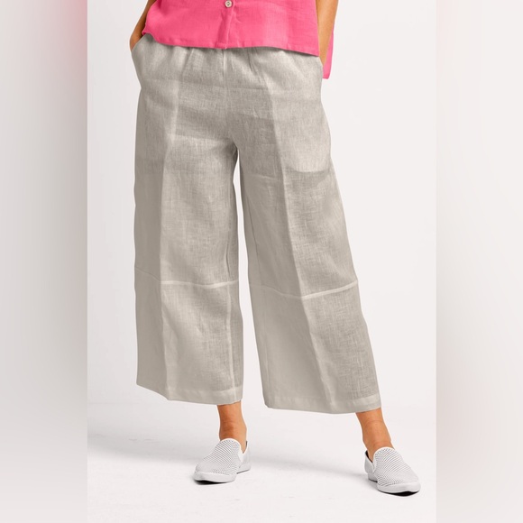 PLANET by Lauren G Pants - Planet By Lauren G Handkerchief Linen Flood Panel Pant Size 1